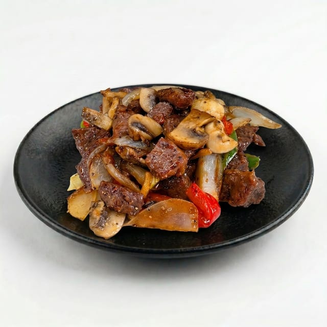 Angus Steak Black Pepper Sauce.